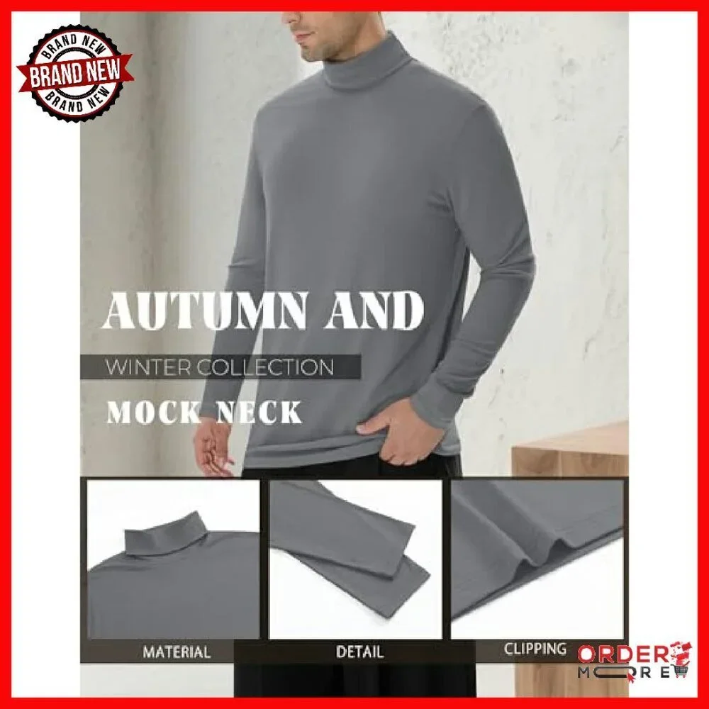 Big & Tall Turtleneck Shirts 6-Pack Long Sleeve Loose Fit Multipack